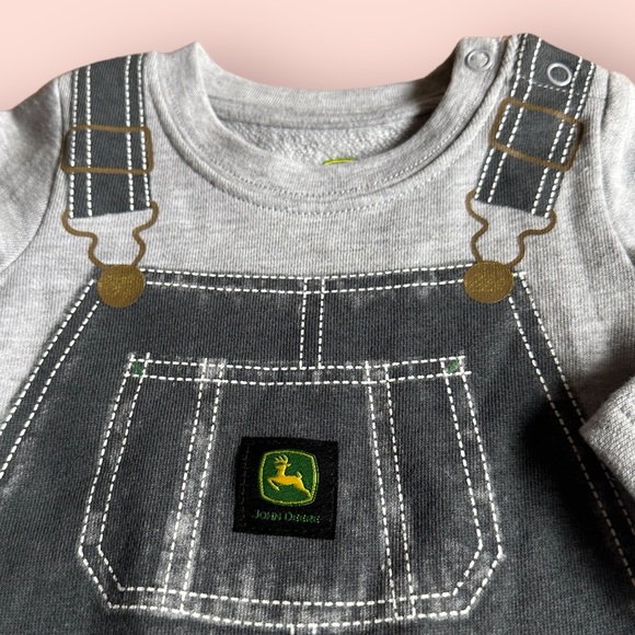 NWT Baby John Deere Faux Overalls Long Sleeve Bodysuit Size 6/9 Months - Picture 4 of 8